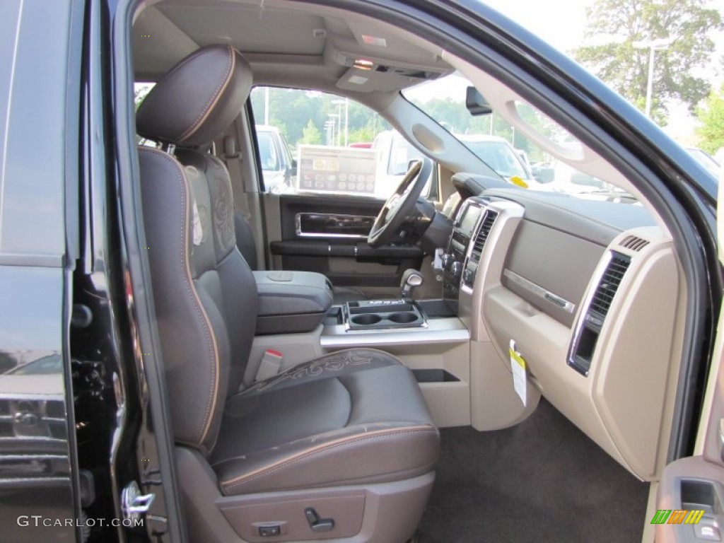 2011 Ram 1500 Laramie Longhorn Crew Cab - Brilliant Black Crystal Pearl / Light Pebble Beige/Bark Brown photo #9