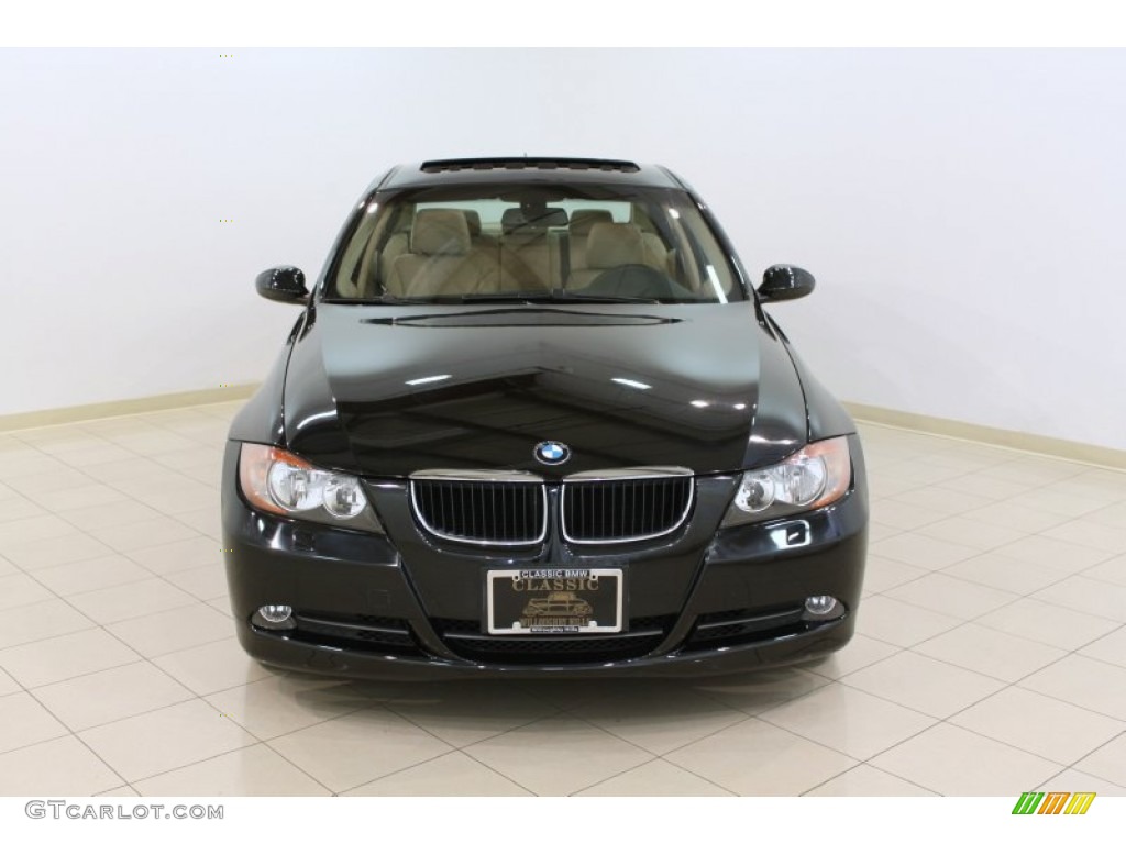 2008 3 Series 328xi Sedan - Black Sapphire Metallic / Beige photo #2