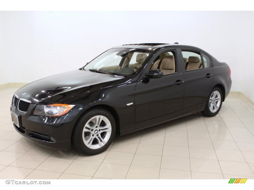 2008 3 Series 328xi Sedan - Black Sapphire Metallic / Beige photo #3