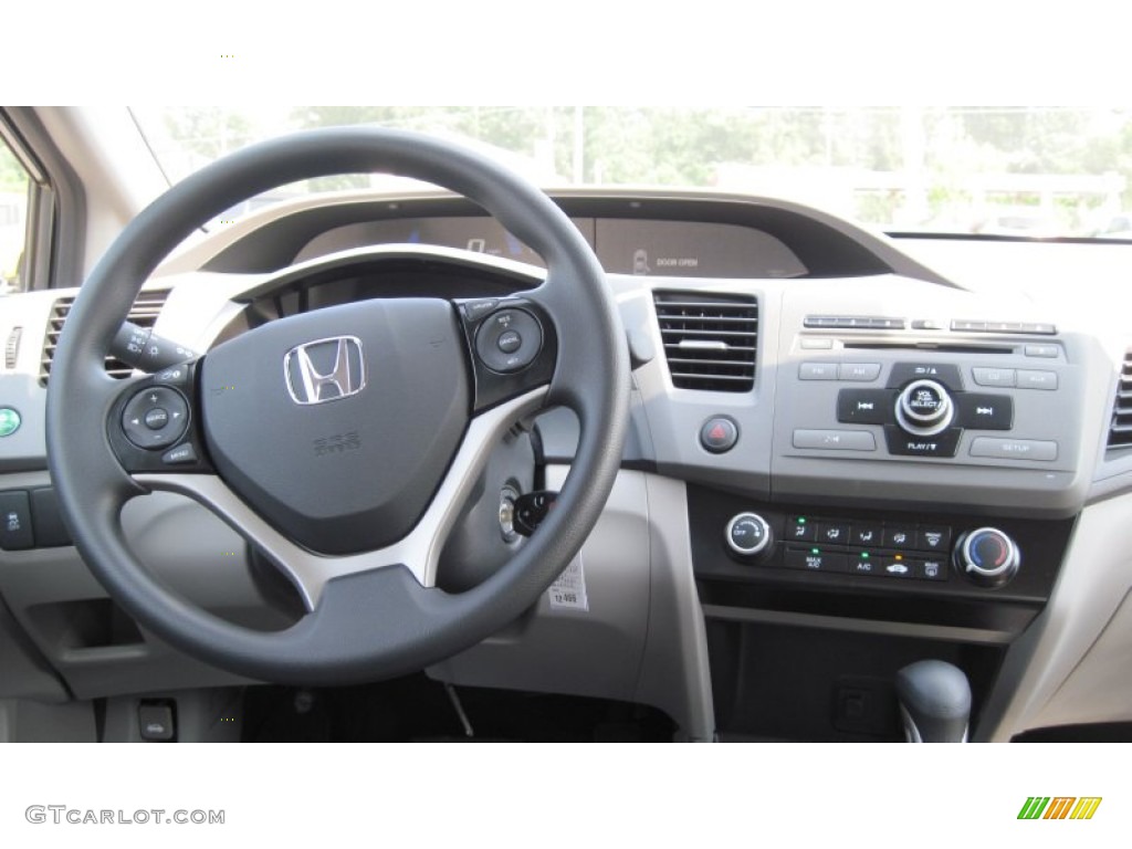 2012 Honda Civic LX Sedan Gray Dashboard Photo #50374926