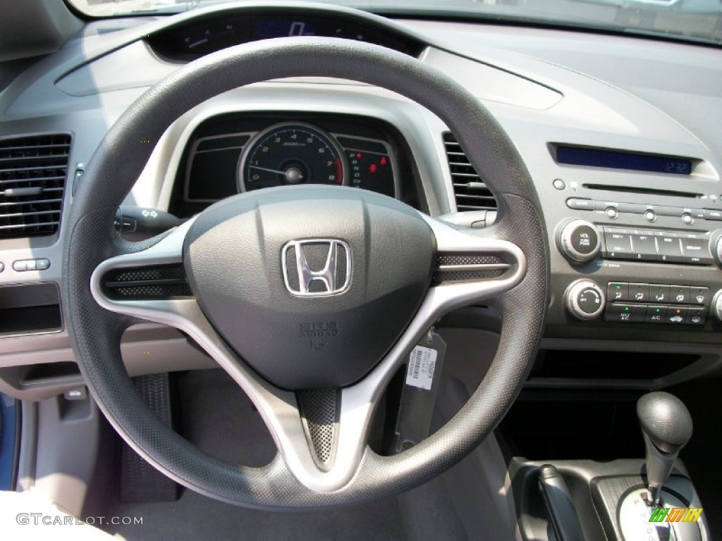 2009 Honda Civic DX-VP Sedan Gray Steering Wheel Photo #50376129