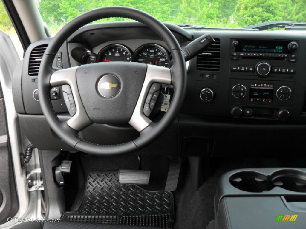 2011 Silverado 1500 LT Extended Cab 4x4 - Sheer Silver Metallic / Ebony photo #17