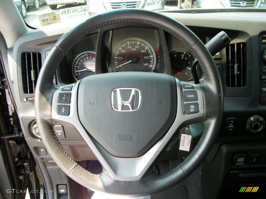 2009 Honda Ridgeline RTL Gray Steering Wheel Photo #50377316