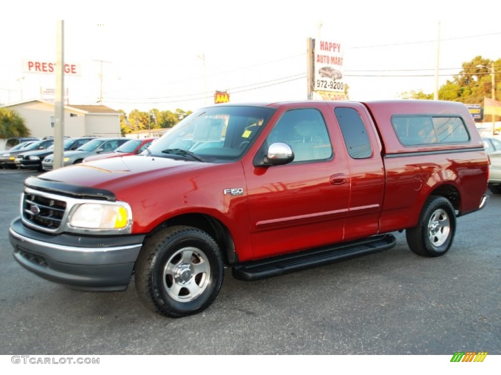 2001 F150 XLT SuperCab - Toreador Red Metallic / Medium Graphite photo #1