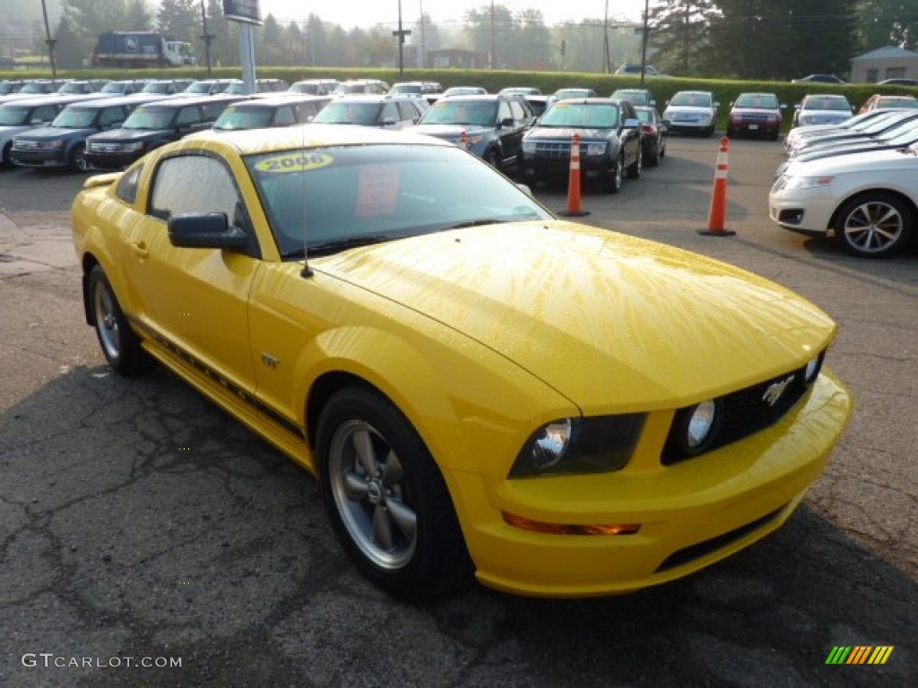 Screaming Yellow 2006 Ford Mustang GT Premium Coupe Exterior Photo #50382129