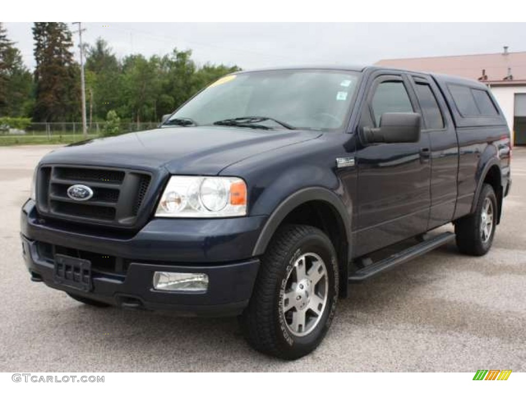 2004 F150 FX4 SuperCab 4x4 - True Blue Metallic / Black/Medium Flint photo #1