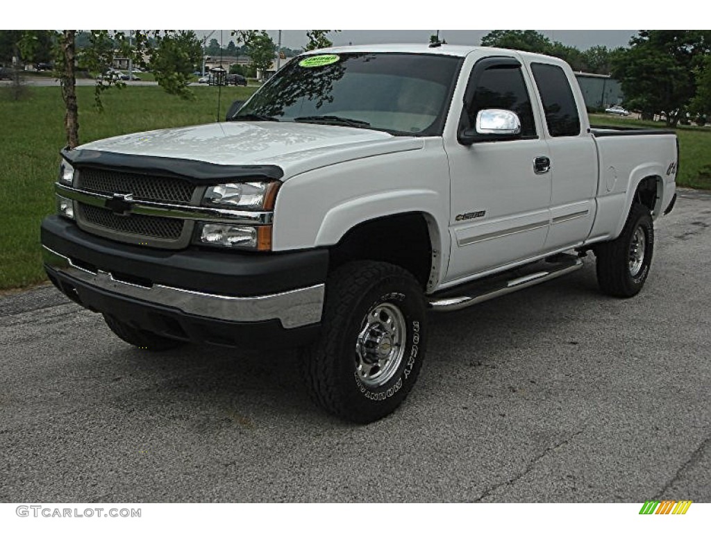 2003 Silverado 2500HD LT Extended Cab 4x4 - Summit White / Tan photo #37