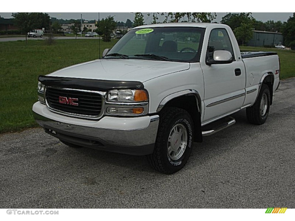 1999 Sierra 1500 SLE Regular Cab 4x4 - Summit White / Graphite photo #1