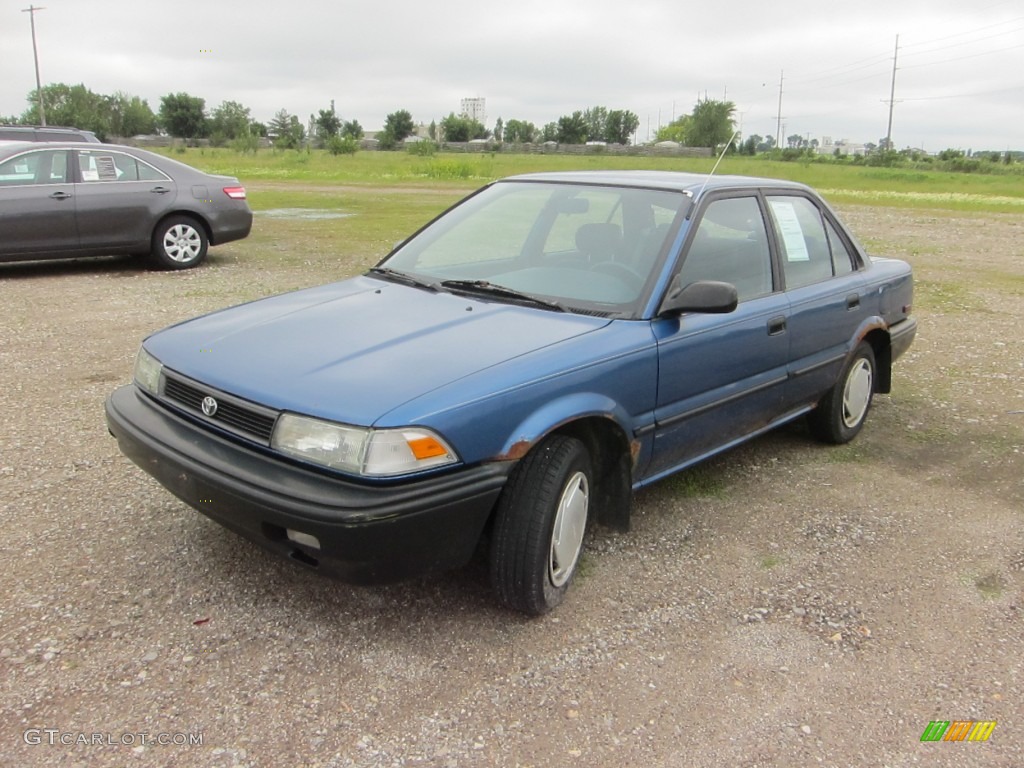 1991 Corolla Deluxe Sedan - Regatta Blue Pearl Metallic / Gray photo #1