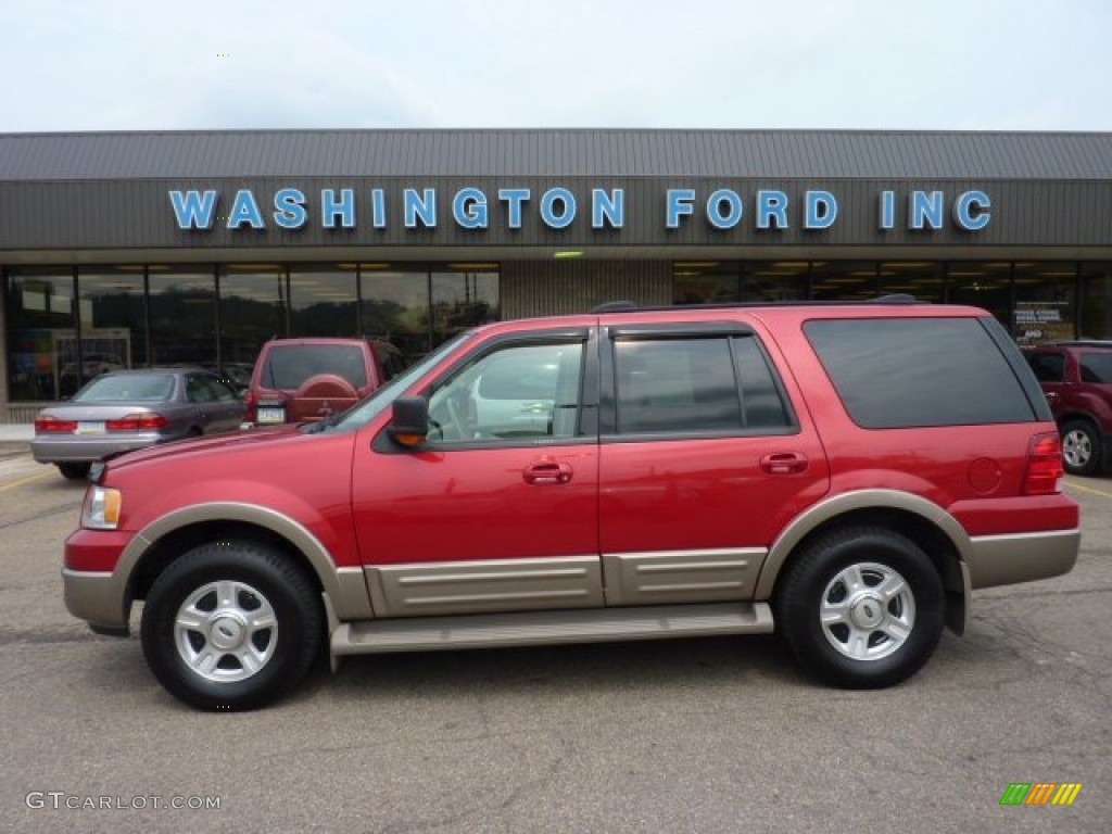2003 Expedition Eddie Bauer 4x4 - Laser Red Tinted Metallic / Medium Parchment photo #1