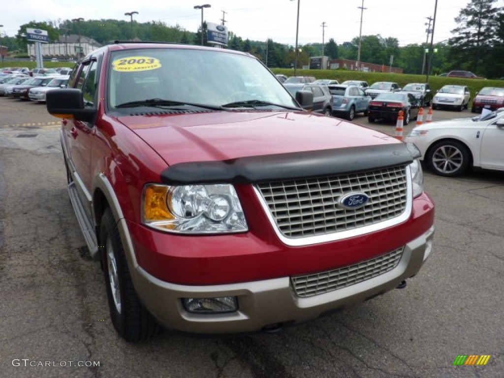 2003 Expedition Eddie Bauer 4x4 - Laser Red Tinted Metallic / Medium Parchment photo #5