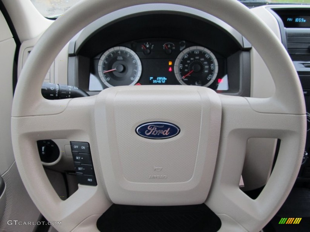2009 Ford Escape XLS Stone Steering Wheel Photo #50387173