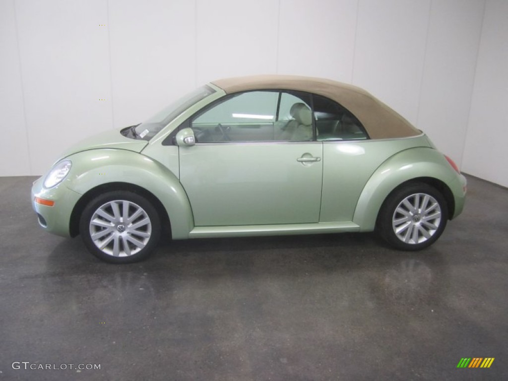 2009 New Beetle 2.5 Convertible - Gecko Green Metallic / Cream photo #3