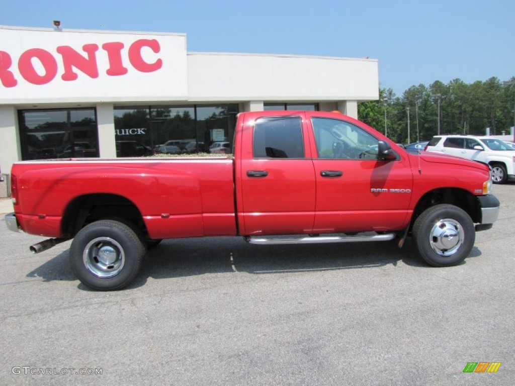 2003 Ram 3500 ST Quad Cab 4x4 Dually - Flame Red / Taupe photo #8