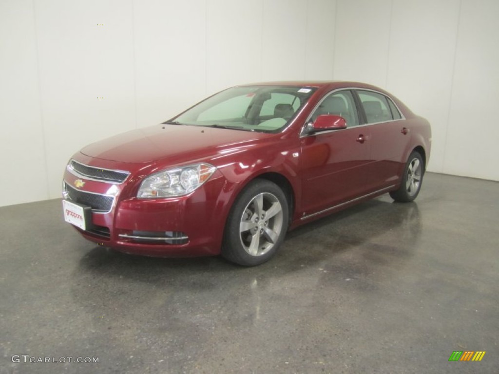 2008 Malibu LT Sedan - Red Jewel Tint Coat / Titanium Gray photo #1