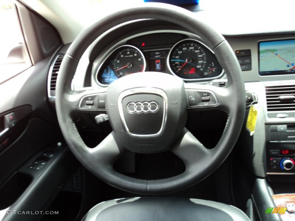 2010 Audi Q7 3.6 Premium quattro Black Steering Wheel Photo #50392443