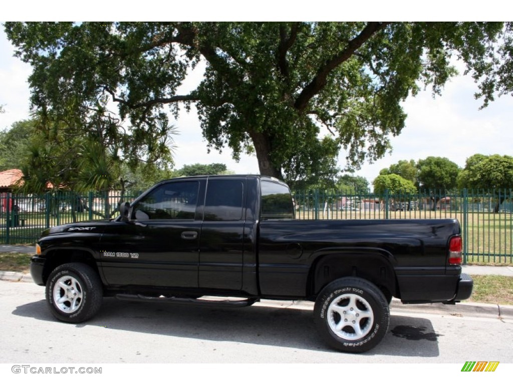 2000 Ram 1500 Sport Extended Cab 4x4 - Black / Mist Gray photo #4