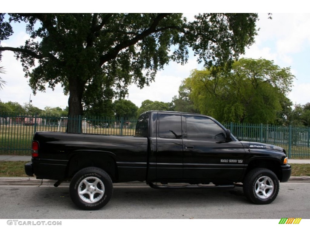 2000 Ram 1500 Sport Extended Cab 4x4 - Black / Mist Gray photo #10