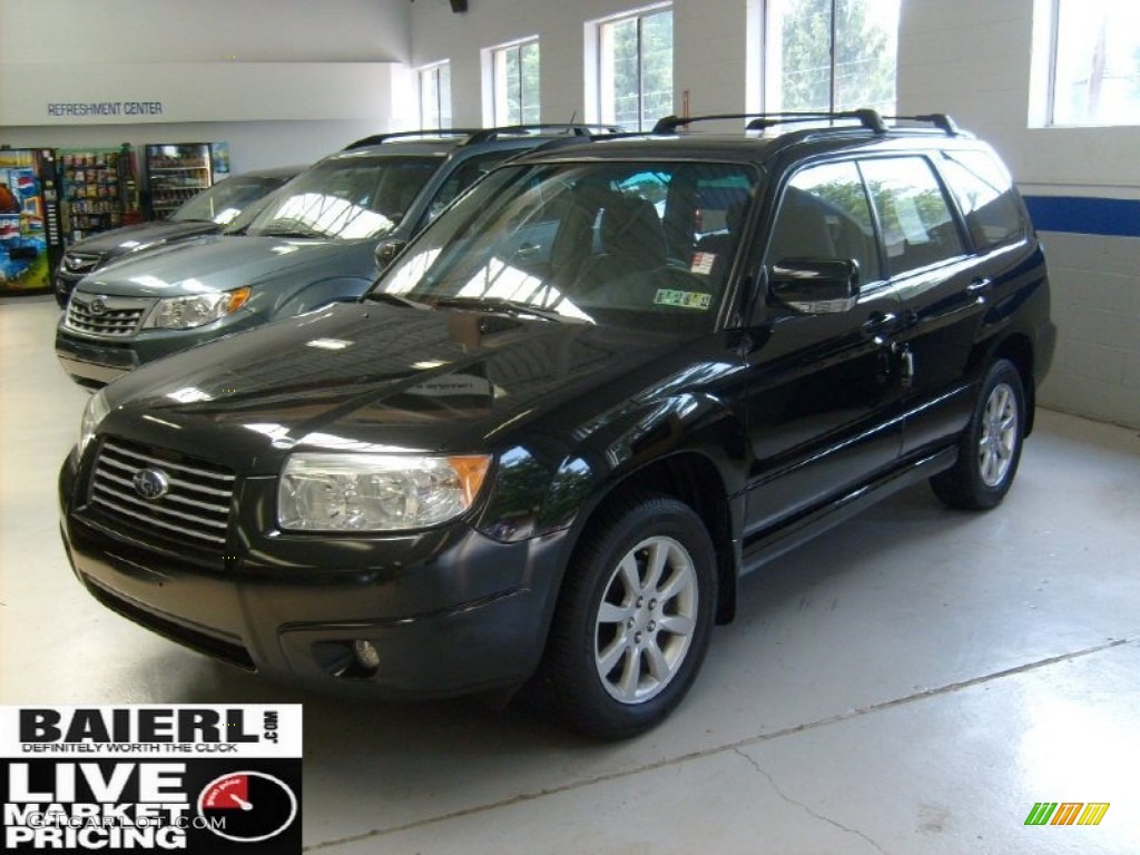 2008 Forester 2.5 X - Obsidian Black Pearl / Anthracite Black photo #1