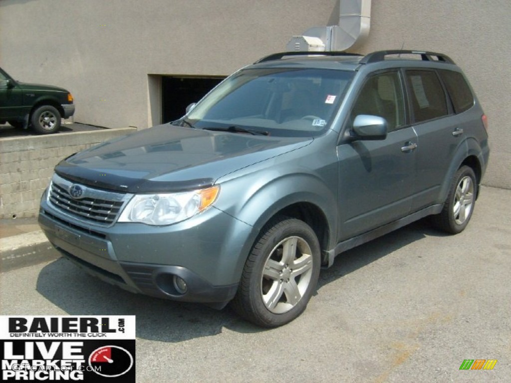 2009 Forester 2.5 X Premium - Sage Green Metallic / Platinum photo #1