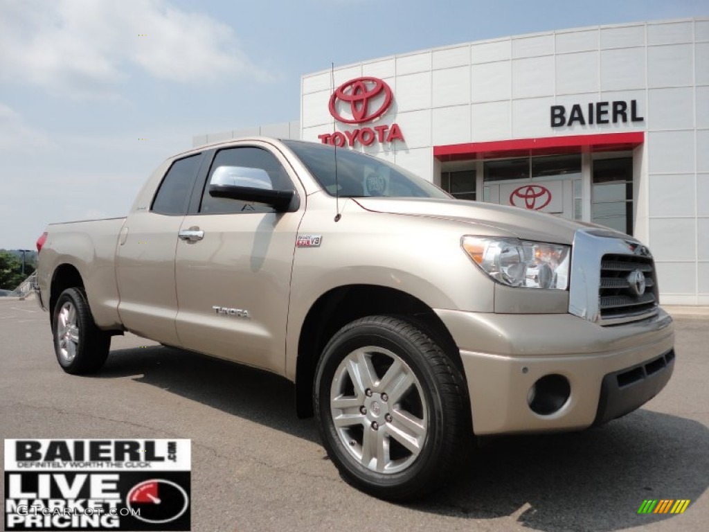 2008 Tundra Limited Double Cab 4x4 - Desert Sand Mica / Beige photo #1