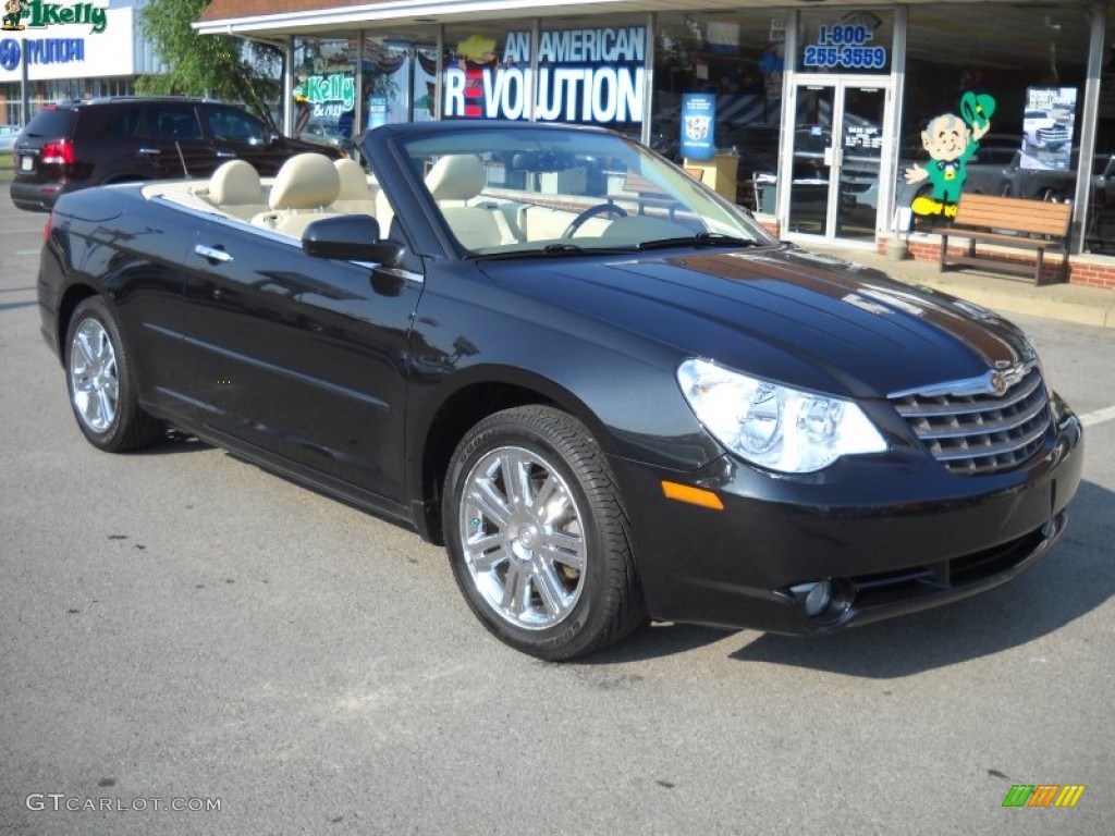 2008 Sebring Limited Convertible - Brilliant Black Crystal Pearl / Medium Pebble Beige/Cream photo #1