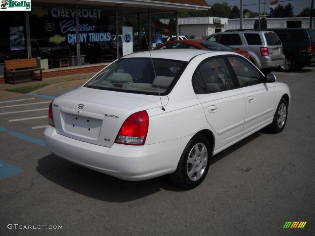 2002 Elantra GLS Sedan - Nordic White / Beige photo #3