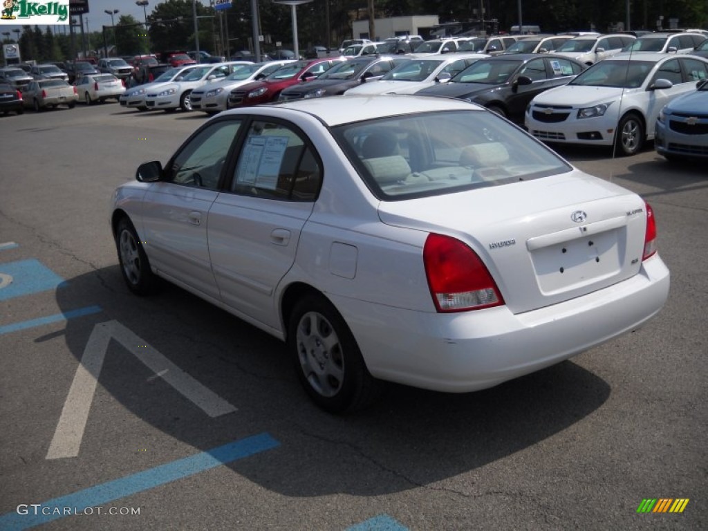 2002 Elantra GLS Sedan - Nordic White / Beige photo #5