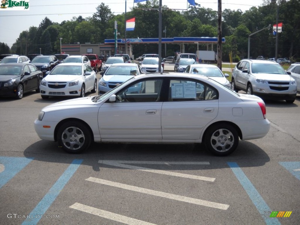 2002 Elantra GLS Sedan - Nordic White / Beige photo #6