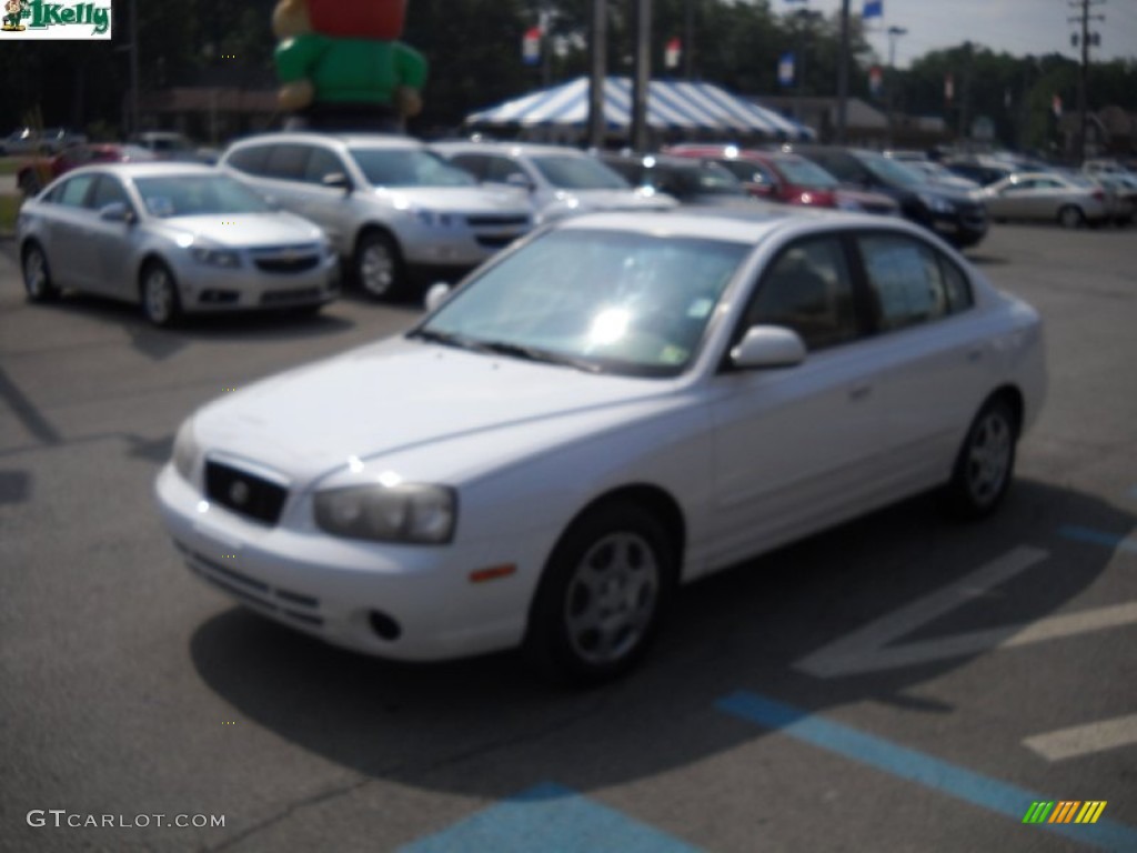 2002 Elantra GLS Sedan - Nordic White / Beige photo #7