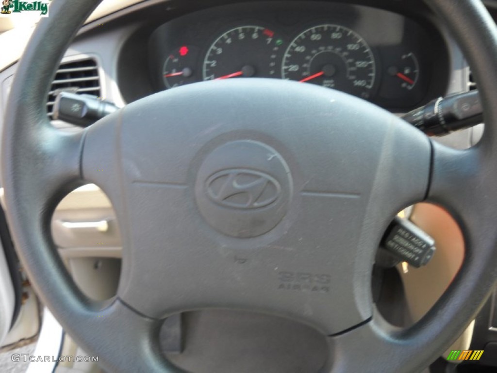 2002 Elantra GLS Sedan - Nordic White / Beige photo #19