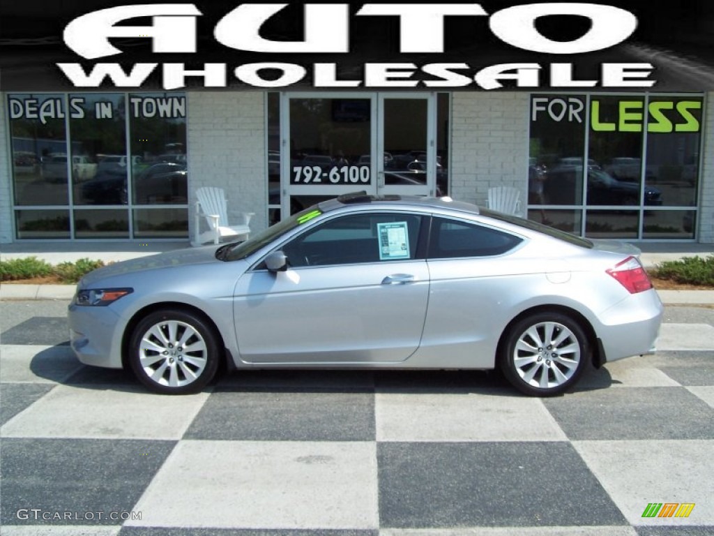2009 Accord EX-L V6 Coupe - Alabaster Silver Metallic / Black photo #1