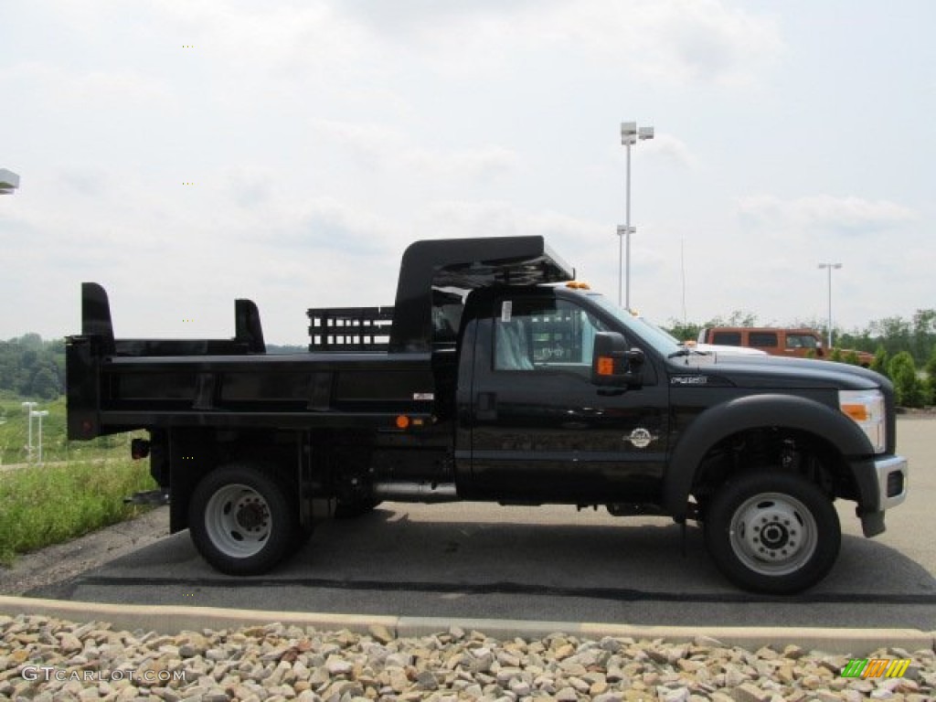 2011 F450 Super Duty XL Regular Cab 4x4 Dually Dump Truck - Tuxedo Black Metallic / Steel photo #2