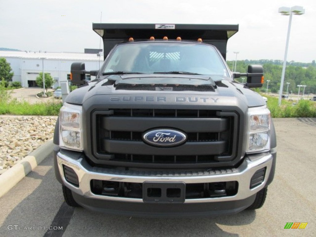 2011 F450 Super Duty XL Regular Cab 4x4 Dually Dump Truck - Tuxedo Black Metallic / Steel photo #4