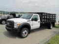 Oxford White 2011 Ford F550 Super Duty XL Regular Cab 4x4 Stake Truck Exterior
