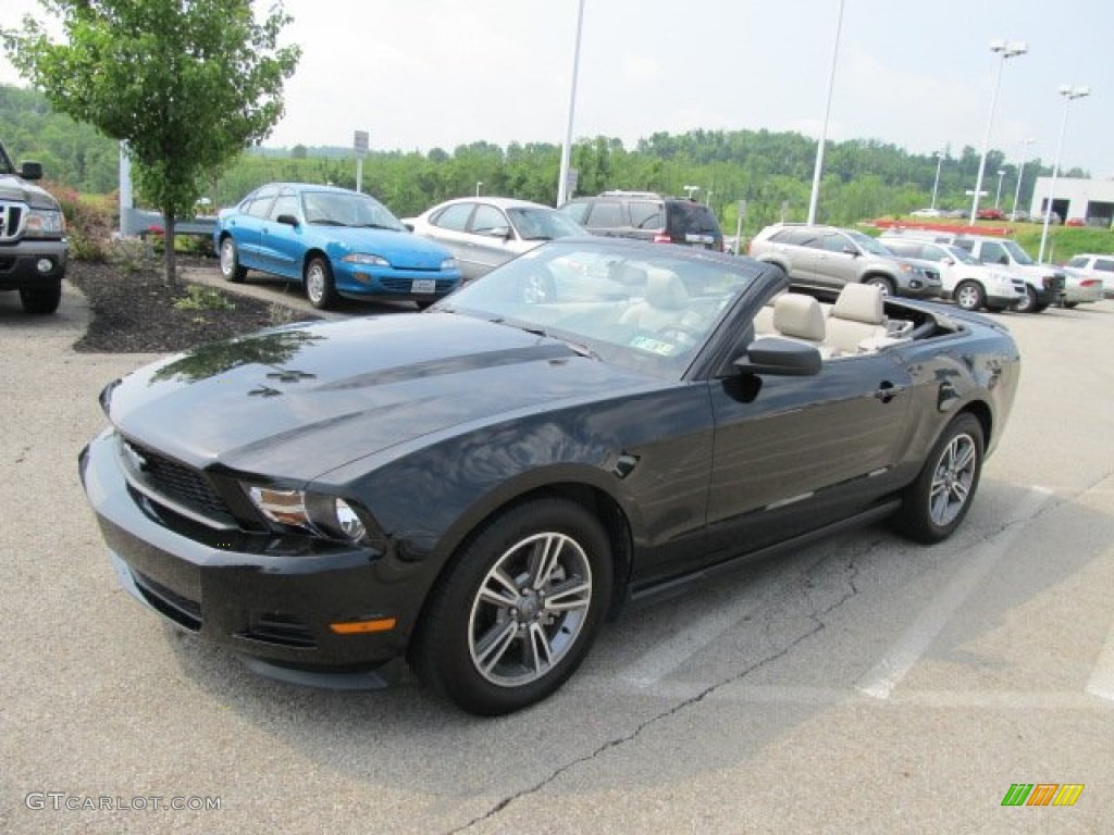 2011 Mustang V6 Premium Convertible - Ebony Black / Stone photo #3