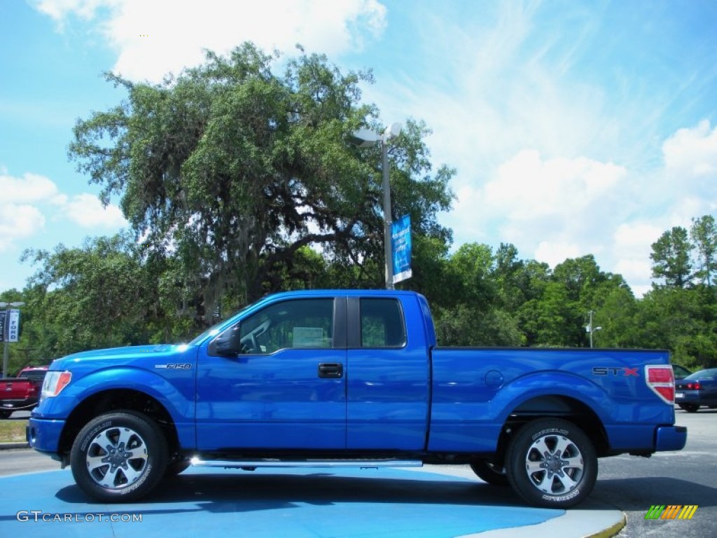 2011 F150 STX SuperCab - Blue Flame Metallic / Steel Gray photo #2