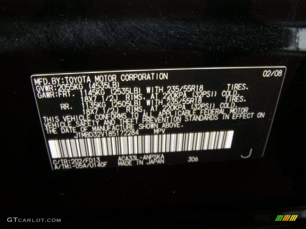 2008 RAV4 Sport 4WD - Black / Dark Charcoal photo #18