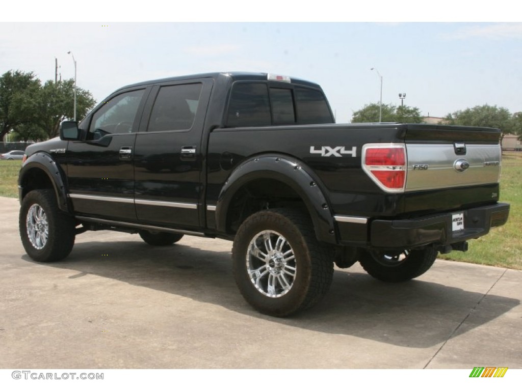 2010 F150 Platinum SuperCrew 4x4 - Tuxedo Black / Sienna Brown Leather/Black photo #3