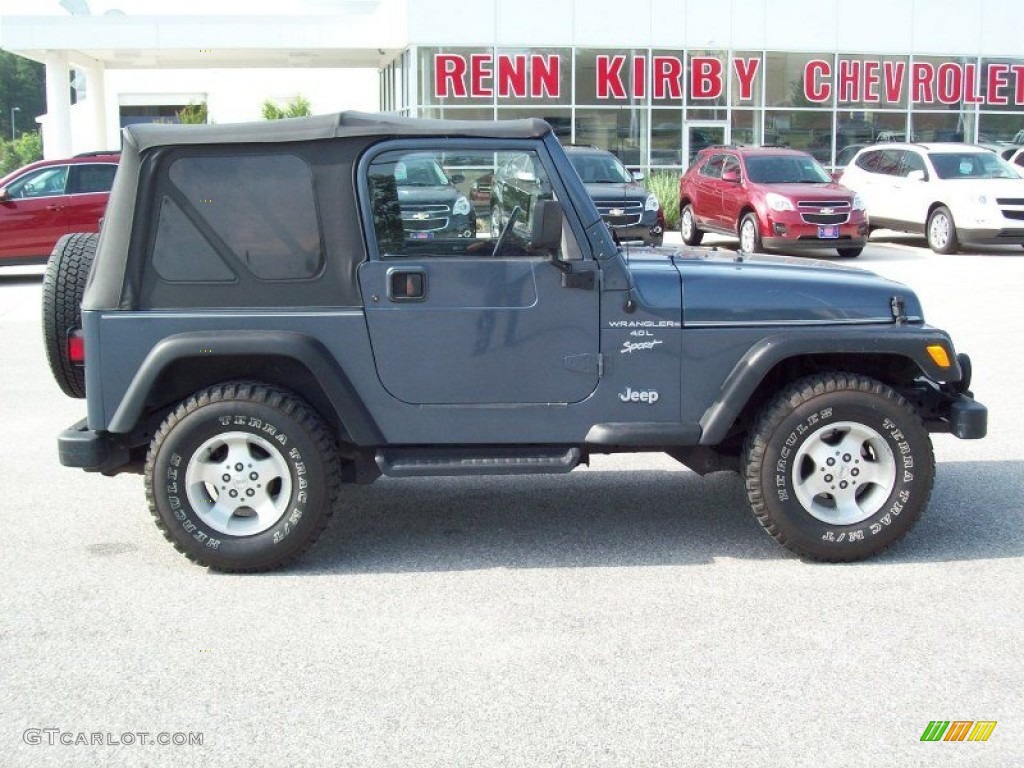 2001 Wrangler Sport 4x4 - Steel Blue Pearl / Agate Black photo #3