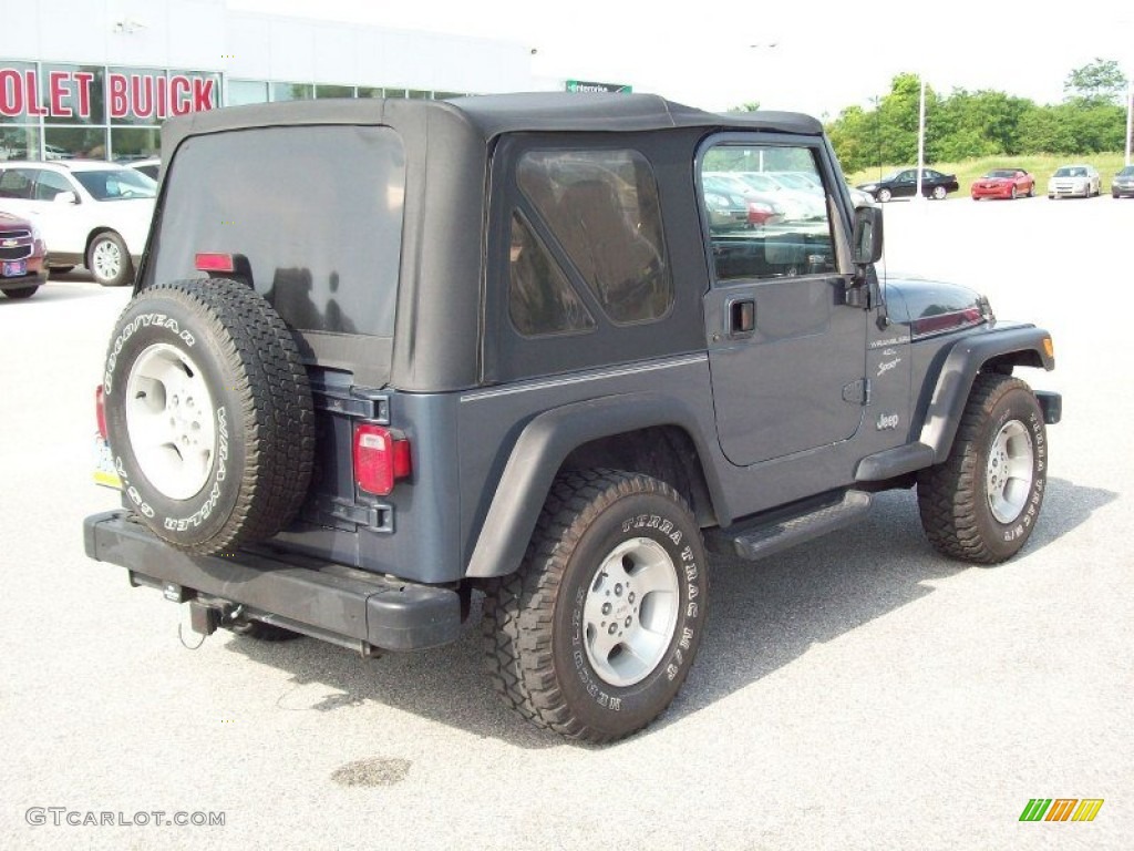 2001 Wrangler Sport 4x4 - Steel Blue Pearl / Agate Black photo #12