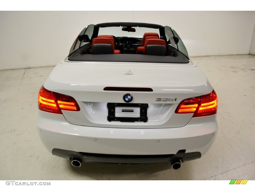 2011 3 Series 335i Convertible - Alpine White / Coral Red/Black Dakota Leather photo #7