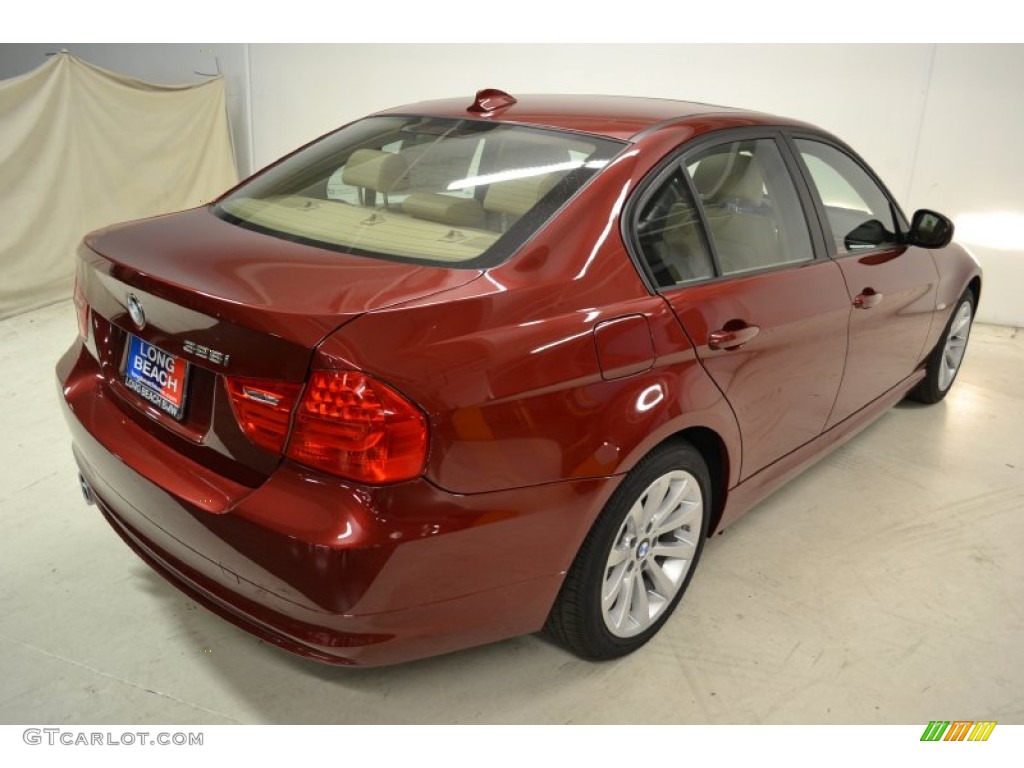 2011 3 Series 328i Sedan - Vermillion Red Metallic / Beige Dakota Leather photo #6