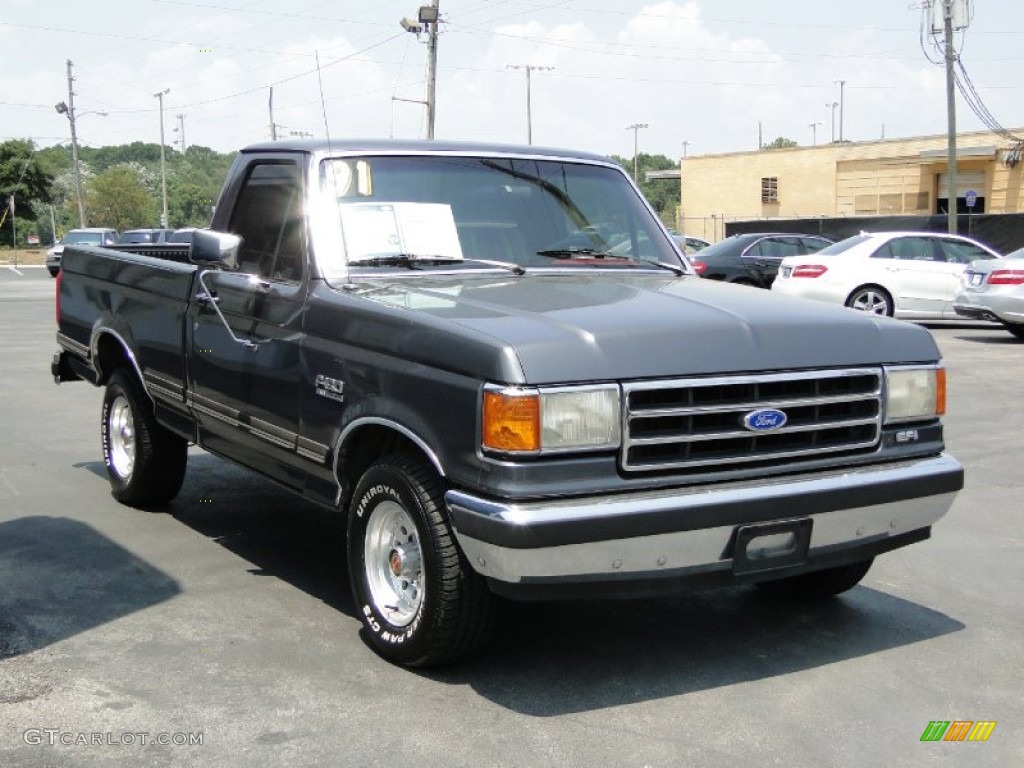 Dark Grey Metallic 1991 Ford F150 XLT Regular Cab Exterior Photo #50432626