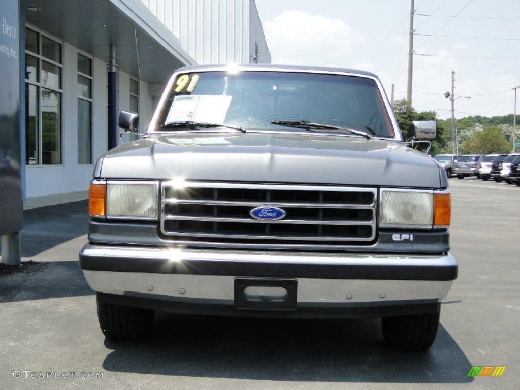 1991 F150 XLT Regular Cab - Dark Grey Metallic / Scarlet Red photo #4
