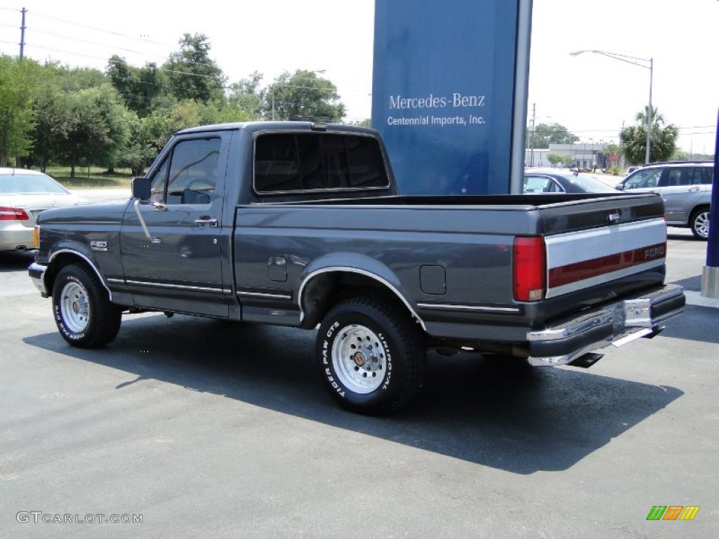 1991 F150 XLT Regular Cab - Dark Grey Metallic / Scarlet Red photo #7