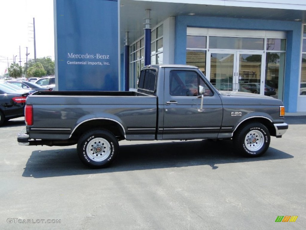 1991 F150 XLT Regular Cab - Dark Grey Metallic / Scarlet Red photo #11