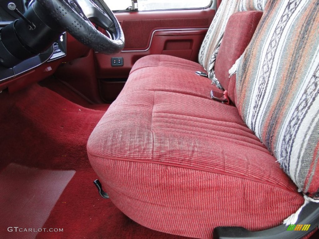 1991 F150 XLT Regular Cab - Dark Grey Metallic / Scarlet Red photo #15