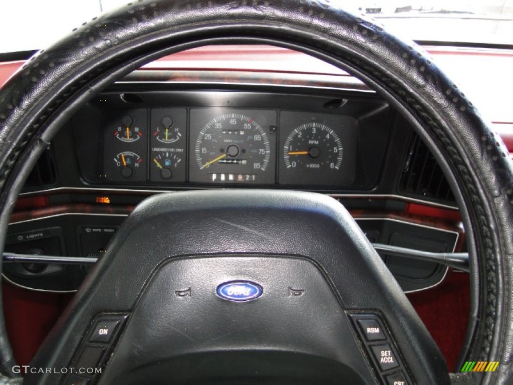 1991 F150 XLT Regular Cab - Dark Grey Metallic / Scarlet Red photo #17