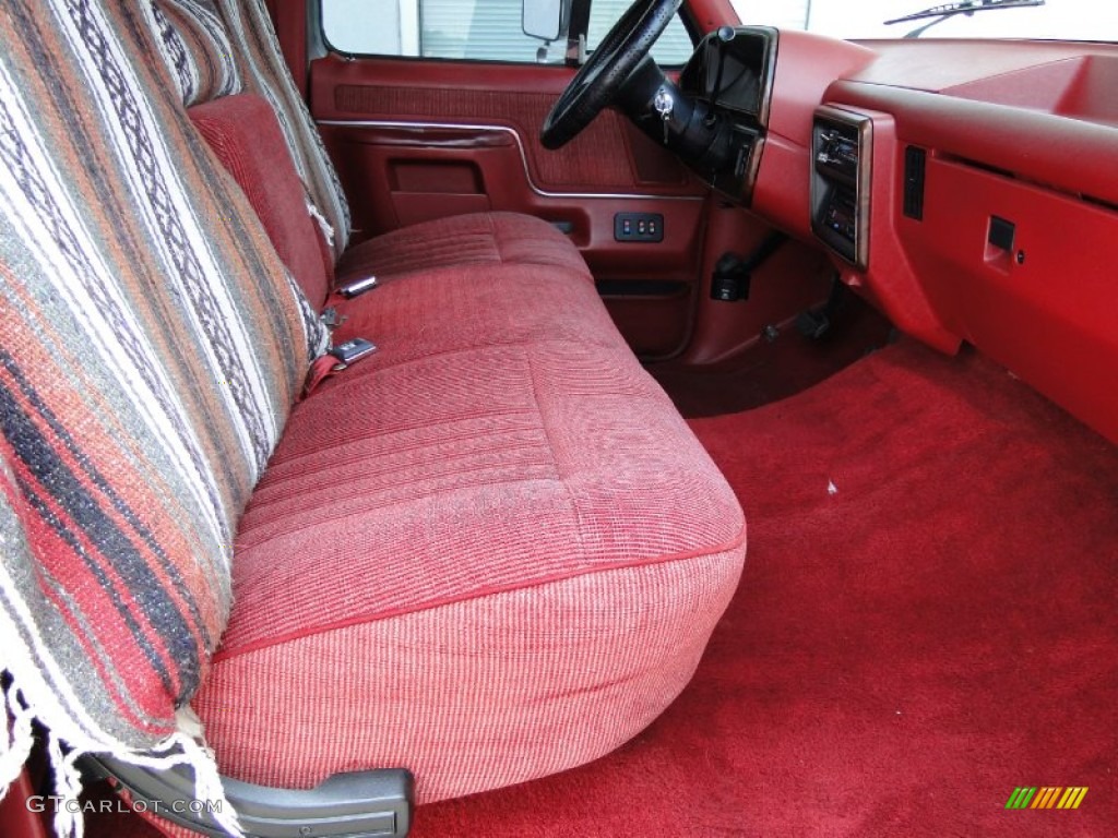 1991 F150 XLT Regular Cab - Dark Grey Metallic / Scarlet Red photo #22